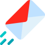 Contato Ícone de envelope sendo enviado, representando e-mail e informações de contato
